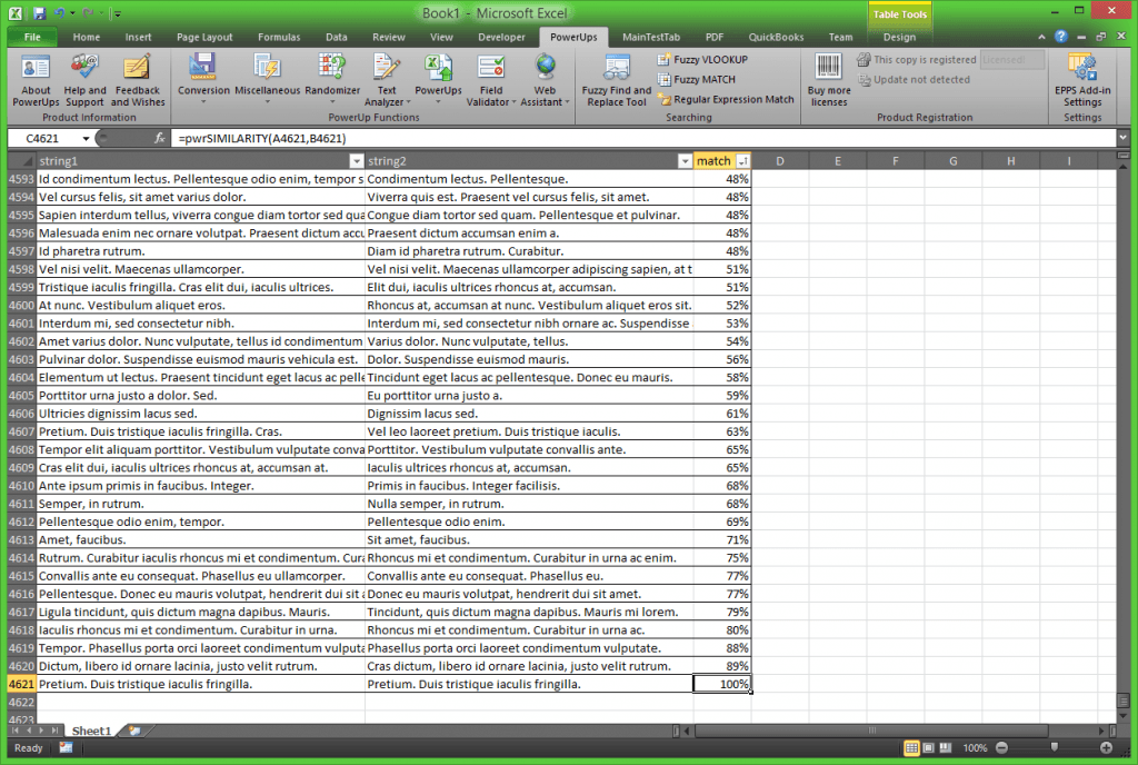 Compare Two Strings In Excel