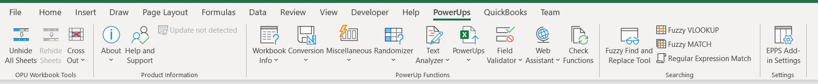 Excel PowerUps Premium Suite Ribbon