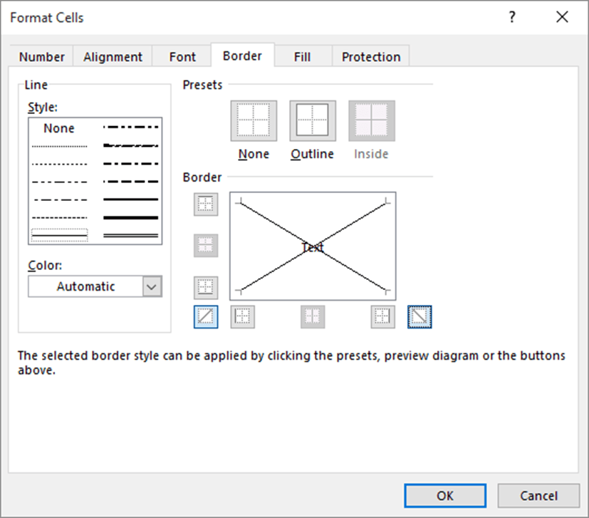 How to cross out a cell in Excel