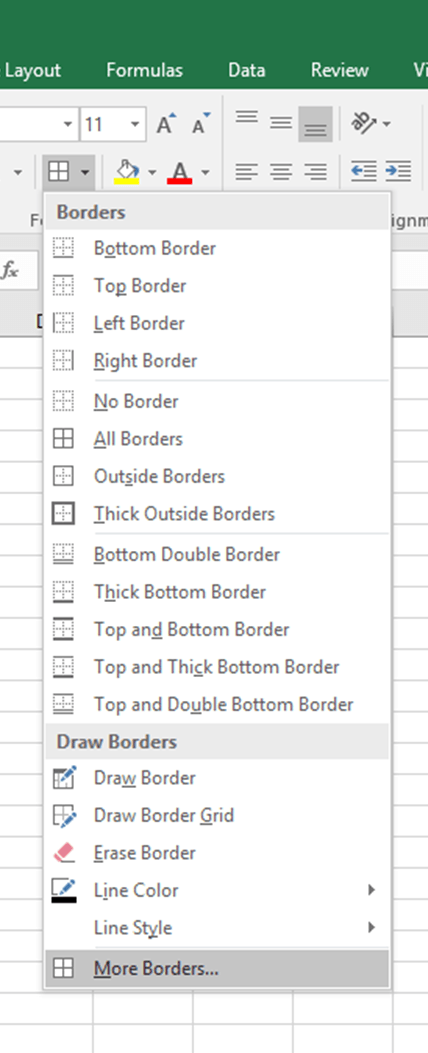 How to cross out a cell in Excel