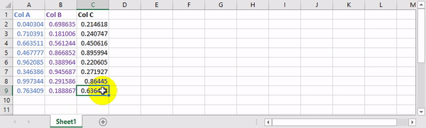 Animation of dragging a column in Excel